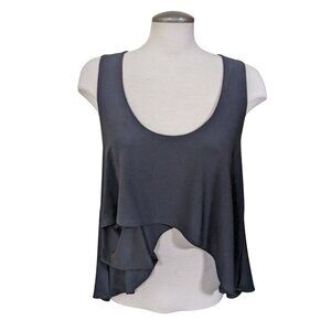 SYMPLI Canada Size 12 Top Sleeveless Tank Black Jersey Knit Tiered Hidden Pocket